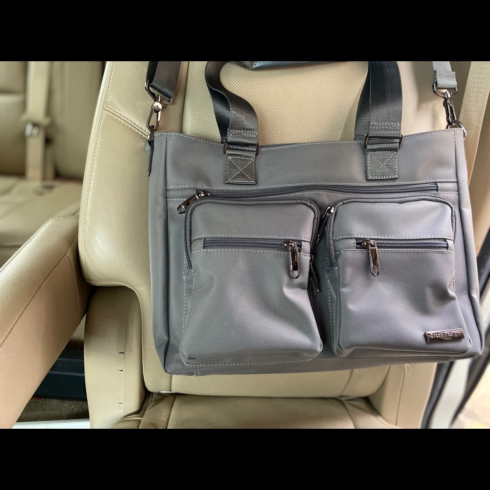 Gray laptop bag